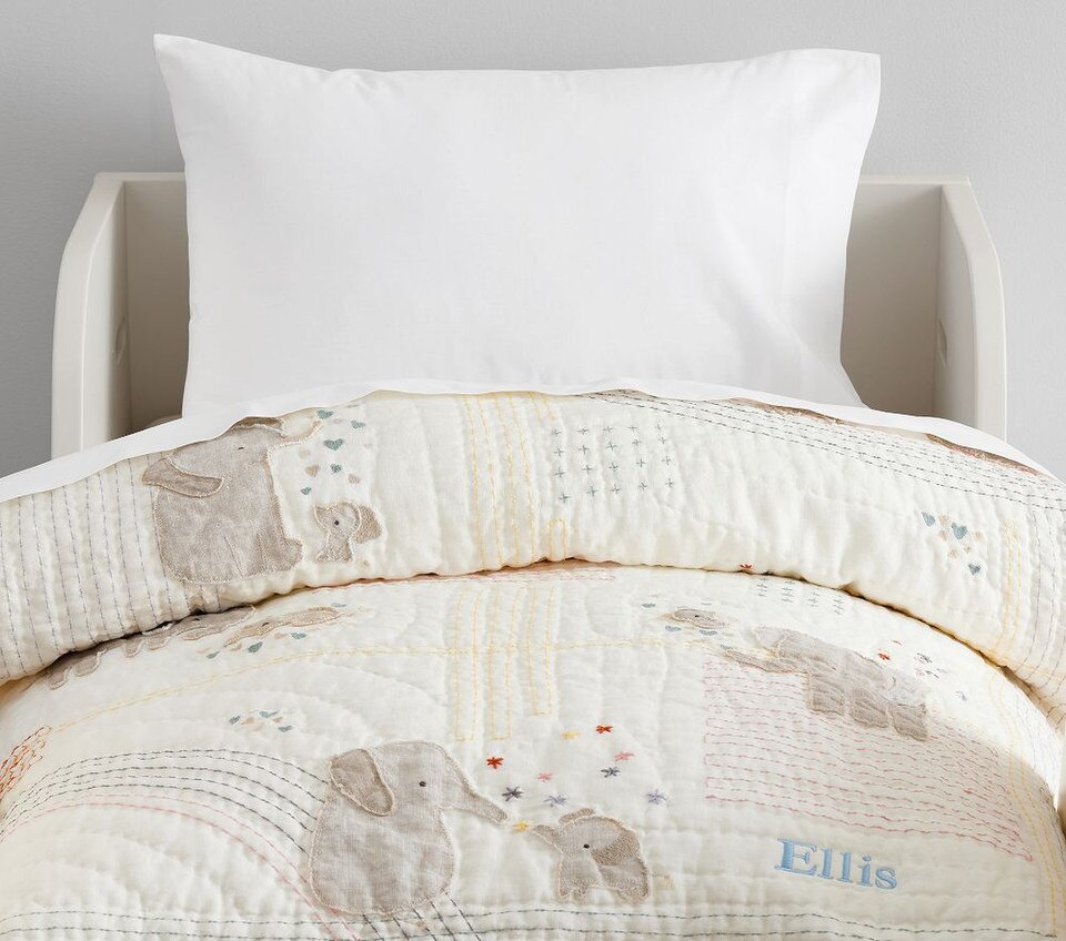 Ellis Elephant Baby Bedspread Pottery Barn Kids UK
